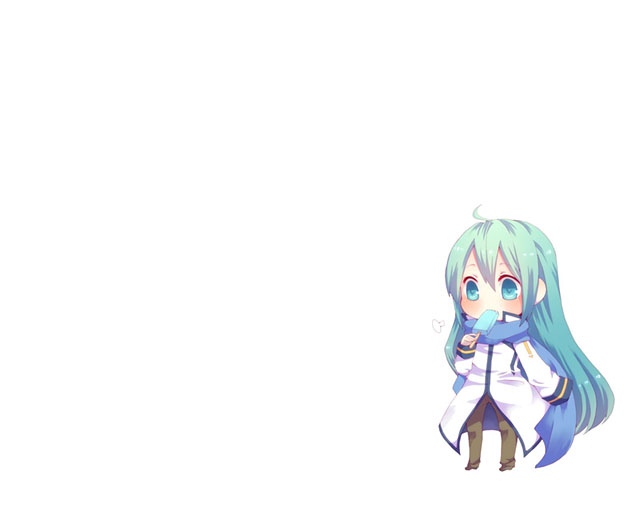 初音ミク かわいいちびキャラなイラスト壁紙画像 ボカロ