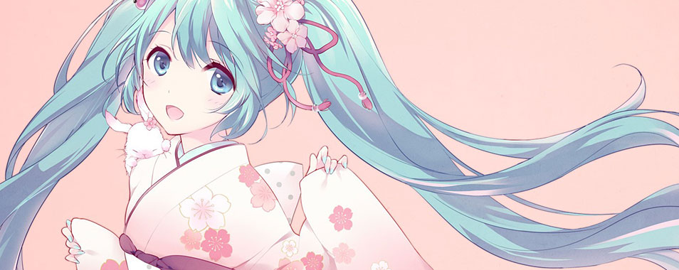 初音ミク 和服ミクのかわいいイラスト壁紙画像 ボカロ