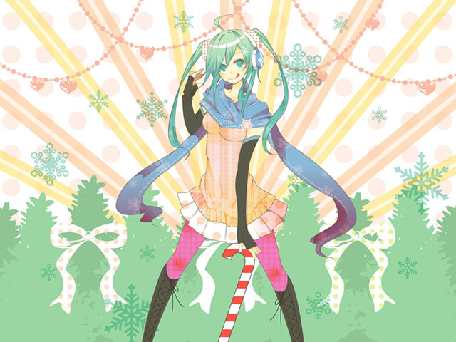 初音ミク ガーリーで女の子らしいイラスト壁紙 ボカロ画像