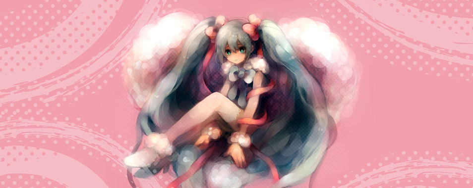 初音ミク ガーリーで女の子らしいイラスト壁紙 ボカロ画像