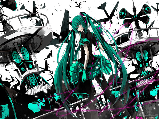 初音ミク 恋は戦争の高画質なイラスト壁紙画像 ボカロ曲