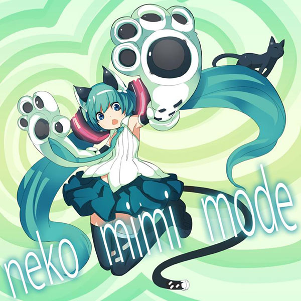 初音ミク 猫耳のかわいいイラスト壁紙画像 ボカロ画像