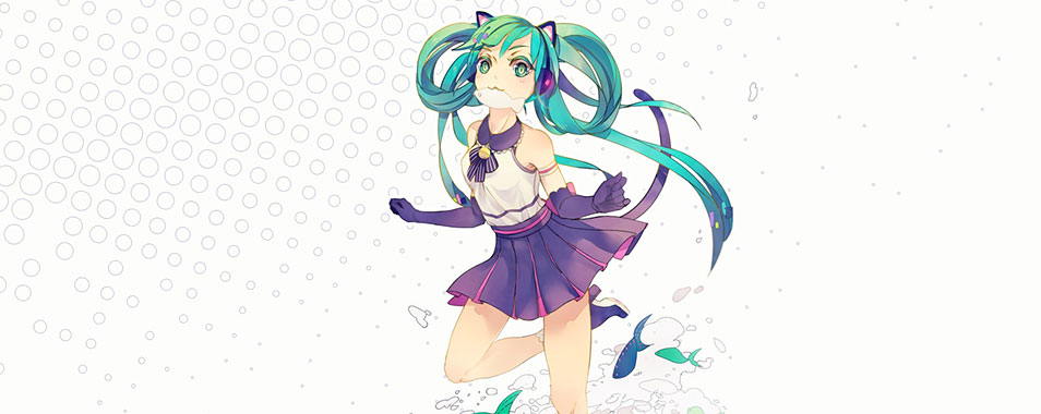 初音ミク 猫耳のかわいいイラスト壁紙画像 ボカロ画像