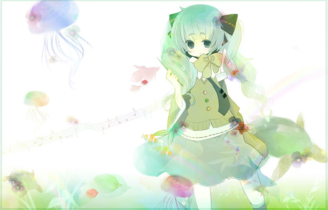 初音ミク パステルカラーの可愛いイラスト壁紙 ボカロ画像