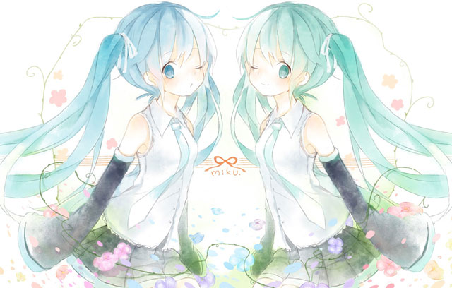 初音ミク パステルカラーの可愛いイラスト壁紙 ボカロ画像