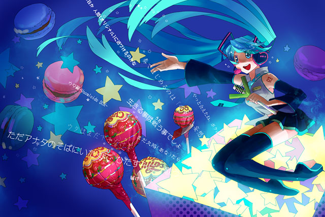 初音ミク ポップでオシャレなイラスト壁紙 ボカロ画像