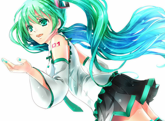 綺麗なグラデーションの髪が美しい初音ミクの可愛いイラスト壁紙画像