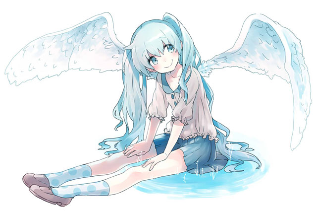 初音ミク 羽根ミクの可愛いイラスト壁紙 ボカロ画像