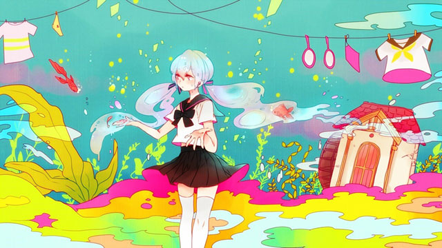 初音ミク カラフルな色使いの可愛いイラスト壁紙 ボカロ画像