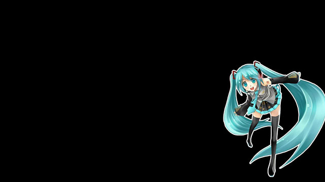 初音ミク 黒背景のかっこいいイラスト壁紙 ボカロ画像