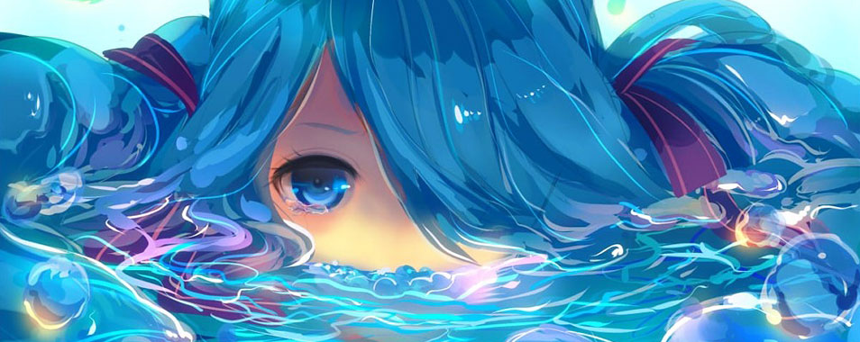 初音ミク 透明感が美しいボトルミクのイラスト壁紙画像 ボカロ