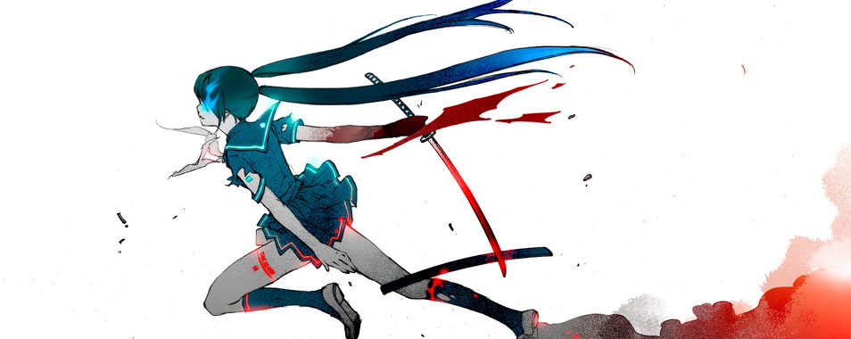 初音ミク 刀やソードのかっこいいイラスト壁紙 ボカロ画像