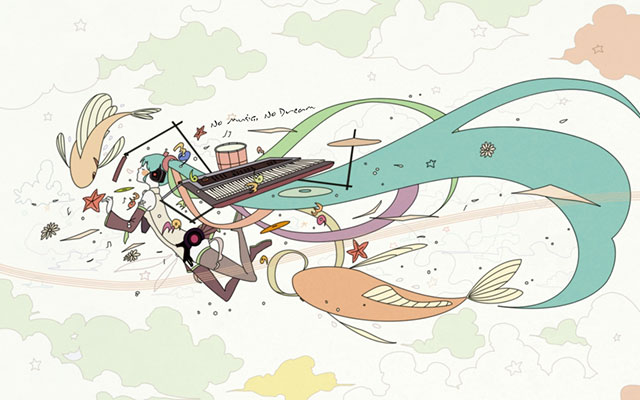 初音ミク 魚や海の生き物のイラスト画像 ボカロ壁紙