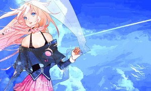 【IA】イアと青空と雲の爽やかなイラスト壁紙【ボカロ画像】